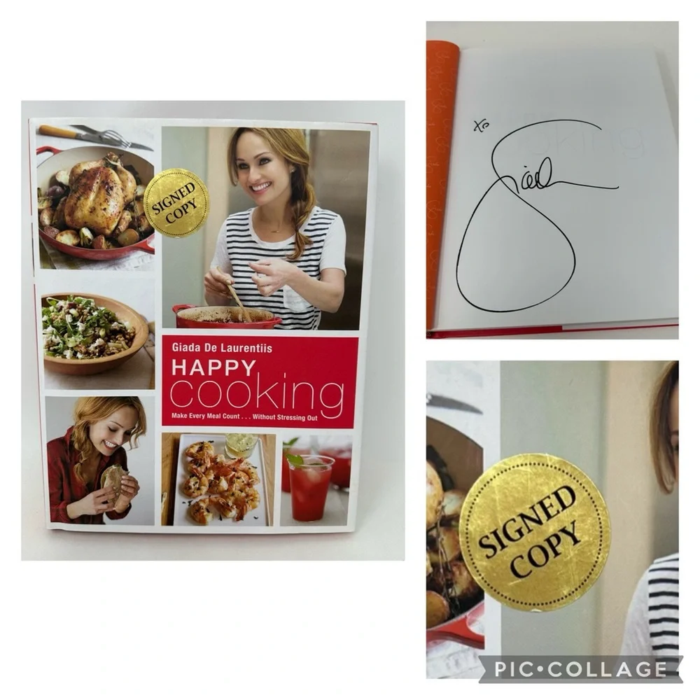Giada De Laurentiis Autographed Happy Cooking First Edition & Giada At Home